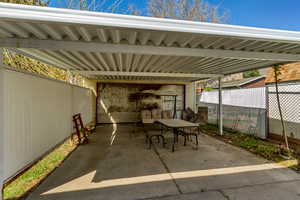 carport and detached garage