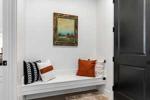 Mudroom featuring baseboards