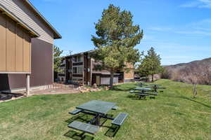 View of yard featuring a mountain view