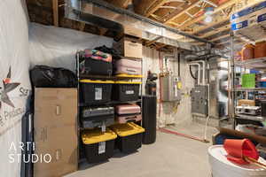 View of unfinished basement