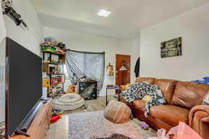 Living room with wood finished floors