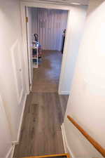Hall with wood finished floors