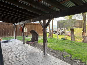 Stamped concrete deck and yard