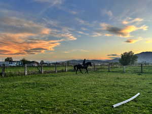 Riding at sunset