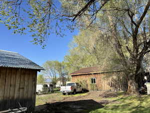 Garage and Workshop with outdoor parking