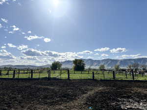 Pasture and mountain views