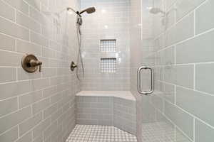 Full bathroom featuring a stall shower