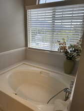 Bathroom featuring a garden tub