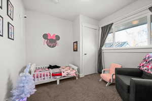 View of carpeted bedroom