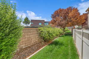 View of fenced backyard