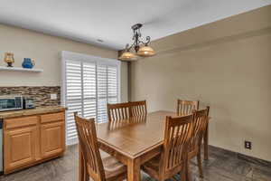 Dining space with baseboards