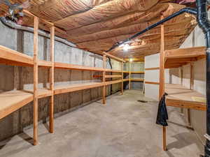 Large storage room in basement.
