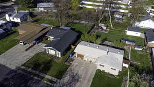 Bird's eye view with a residential view