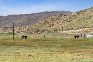 Mountain view featuring a rural view