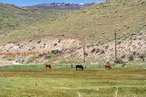 Property view of mountains with a rural view