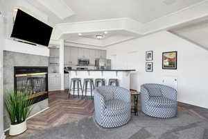 Living room with fireplace