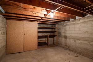 View of unfinished basement