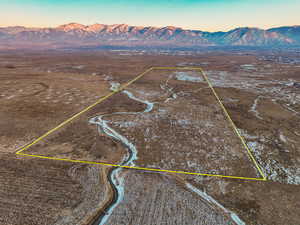 Drone / aerial view with a mountain view