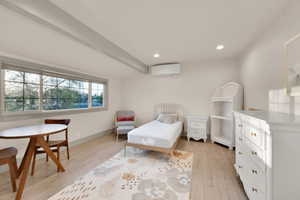 Bedroom featuring recessed lighting and light wood finished floors