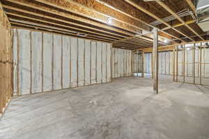 View of unfinished below grade area