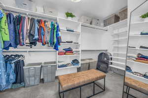 Oversized master bedroom walk-in closet.