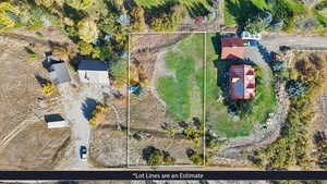 Birds eye view of property
