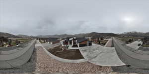 View of street with a residential view and a mountain view