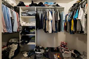 Spacious closet featuring carpet floors