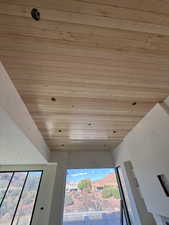 Detailed view of wooden ceiling