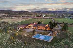 Drone / aerial view featuring a rural view and a mountain view