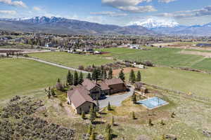 Bird's eye view featuring a mountain view and a rural view