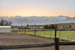 View of mountain feature with a rural view