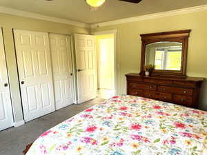 Bedroom with double closets.