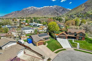 Aerial view with a mountain view and a residential view