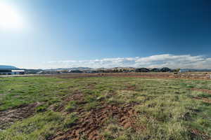 View of yard with a rural view and a mountain view