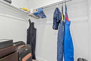Walk-in closet of the secondary bedroom