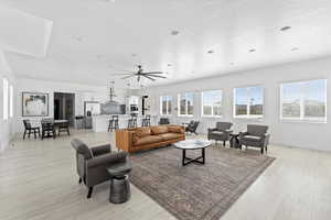Clubhouse featuring double ovens, exhaust hood vent, cooktop, extra long counter tops and ample sitting.