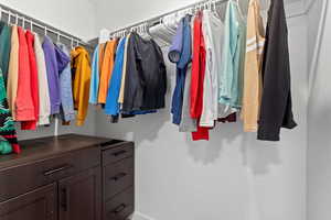 Walk-in closet of the secondary bedroom