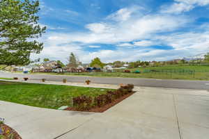 View of yard with fence