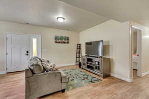 Basement living room with walk out