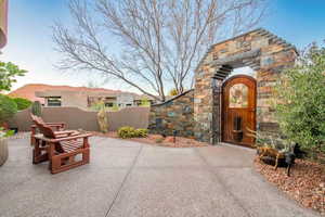 Exterior space with fence and a gate