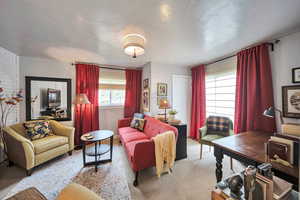 View of carpeted living room