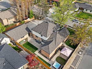 Bird's eye view with a residential view