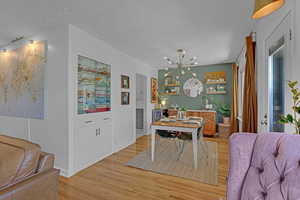 Dining room with original wood floors