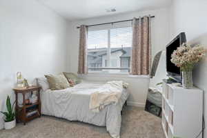 Carpeted bedroom