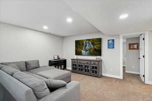 large second family room in basement
