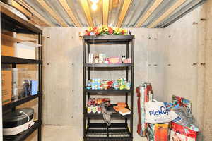 View of  basement storage area