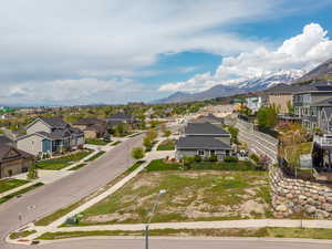 Bird's eye view with a mountain view and a residential view