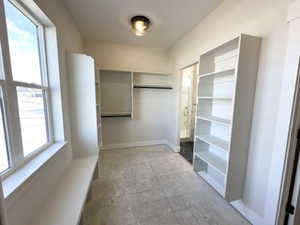 View of walk in closet