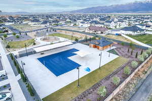 Bird's eye view with a mountain view and a residential view